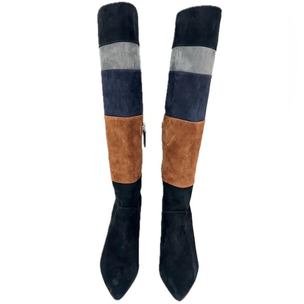 Nine West Toprank Colorblock Suede Boots - Size 5 - Picture 4 of 16